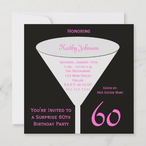 Surprise 60th Birthday Party Invitation