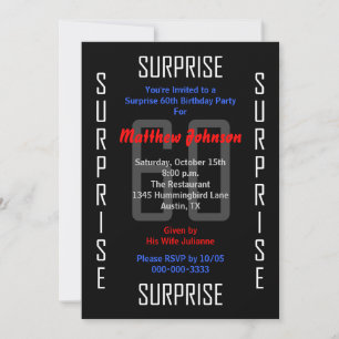 Surprise 60th Birthday Party Invitation 60