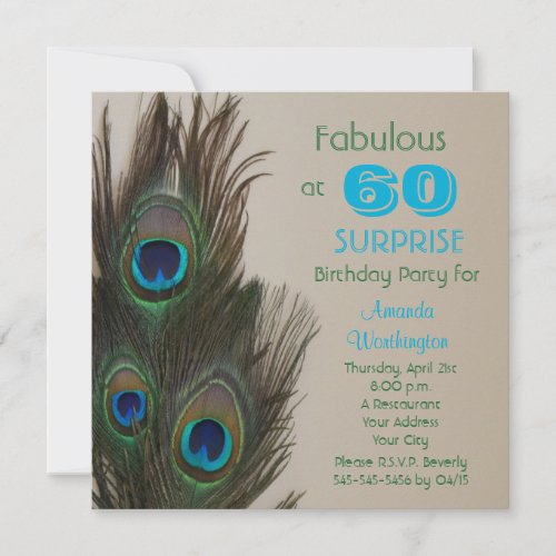 Surprise 60th Birthday Party Invitation - Fabulous