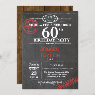 Surprise 60th birthday party invitation for men