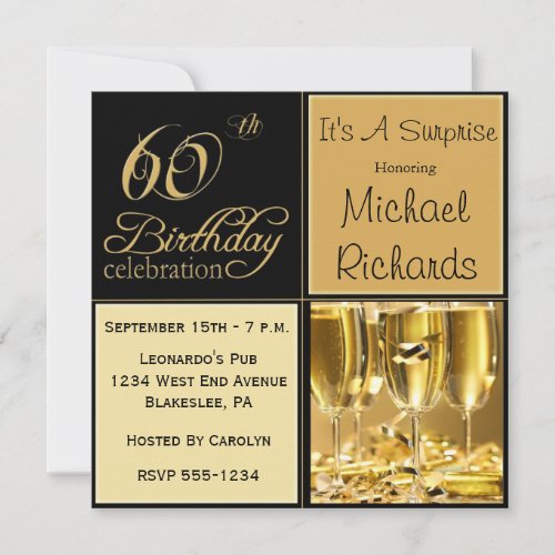Surprise 60th Birthday Party Invitations