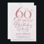 Surprise 60th Birthday Party Rose Gold Invitation<br><div class="desc">Surprise 60th birthday party invitation in rose gold</div>