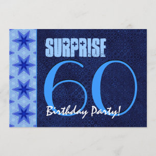 SURPRISE 60th Birthday Party Royal Blue V10A Invitation