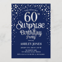 Surprise 60th Birthday Party - Silver & Navy Blue