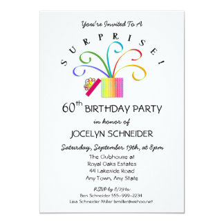 SURPRISE 60th or Any Age Birthday Party Invitation