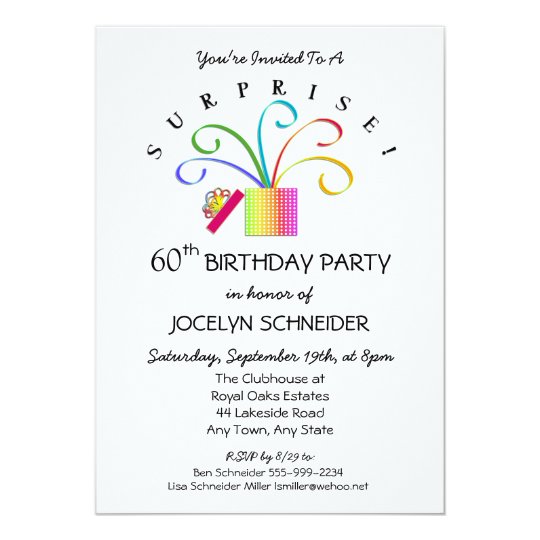 Surprise 60th Or Any Age Birthday Party Invitation Zazzle Com