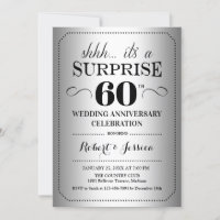 Surprise 60th Wedding Anniversary - Silver Black