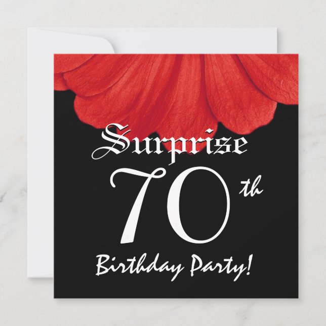 Surprise 70th Birthday Elegant Daisy Flower Invitation (Front)