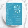 Surprise 70th Birthday - Floral Light Blue Invitation
