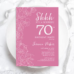 Surprise 70th Birthday - Floral Pink Invitation<br><div class="desc">Floral Pink Surprise 70th Birthday Invitation. Minimalist modern feminine design features botanical accents and typography script font. Simple floral invite card perfect for a stylish female surprise bday celebration.</div>
