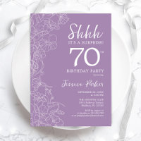 Surprise 70th Birthday - Floral Purple