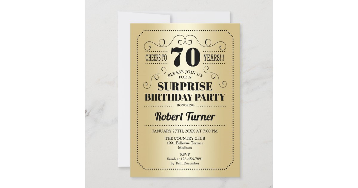 Elegant Black Gold Butterflies 70th Birthday Party Favor Tags
