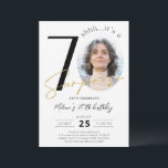 Surprise 70th Birthday Gold Photo Invitation<br><div class="desc">Surprise 70th Birthday Gold Photo Invitation is a part of the Birthday Invitations collection. This product features customizable photo section gold glitter sparkles. Done with decorative fonts. Explore more matching products in our store.</div>
