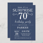 Surprise 70th Birthday Invitation Blue (Front/Back)