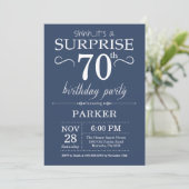 Surprise 70th Birthday Invitation Blue (Standing Front)