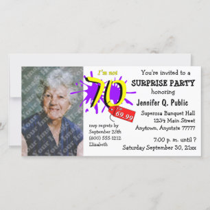 Surprise 70th Birthday Party Photo Invitation