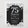 Surprise 75th Birthday Invitation Silver Diamond