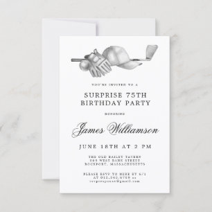 SURPRISE 75th Birthday Party Golf Theme Invitation