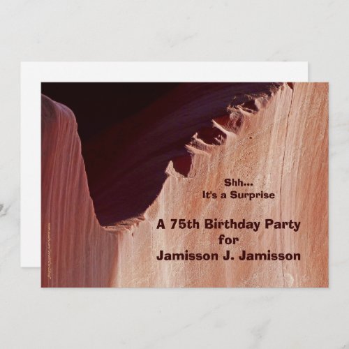 Surprise 75th Birthday Party Invitation Canyon