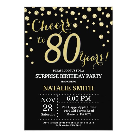 surprise 80th birthday black