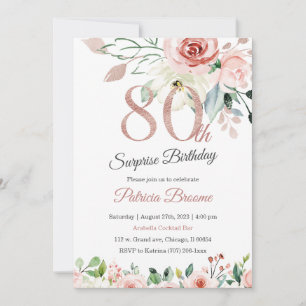 Surprise 80th Birthday for Women Invitation