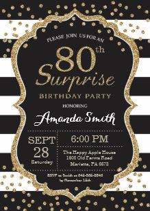 Best Templates: Birthday Invitations 80th