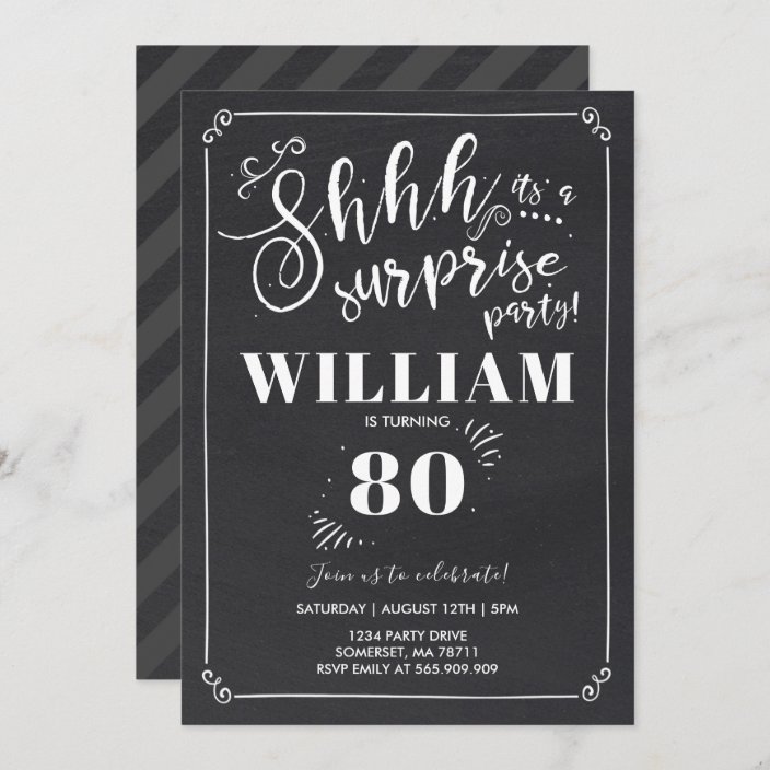 Surprise 80th Birthday Invitation Vintage Surprise | Zazzle.com