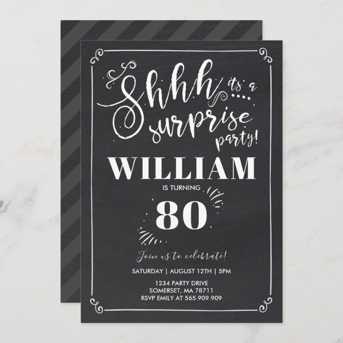 Surprise 80th Birthday Invitation Vintage Surprise