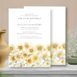 SURPRISE 80th Birthday Party Boho Summer Sunflower Invitation<br><div class="desc">Modern soft yellow watercolor sunflowers are nestled in meadow wildflowers. A contemporary aesthetic on the traditional rustic sunflower.</div>