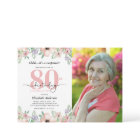 Surprise 80th Birthday Party Elegant Floral Photo