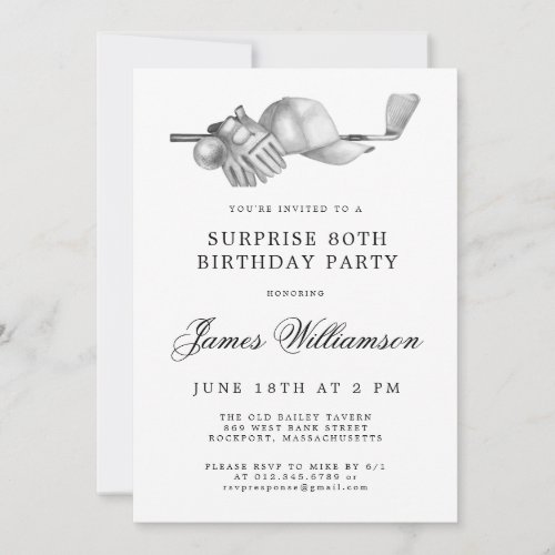 SURPRISE 80th Birthday Party Golf Theme