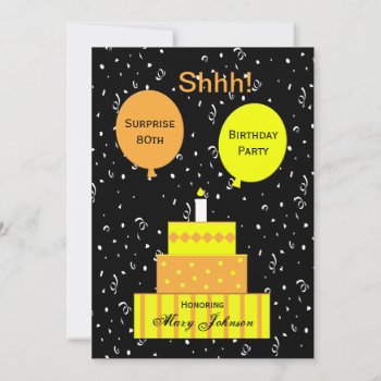 Surprise 80th Birthday Party Invitation by henishouseofpaper at Zazzle