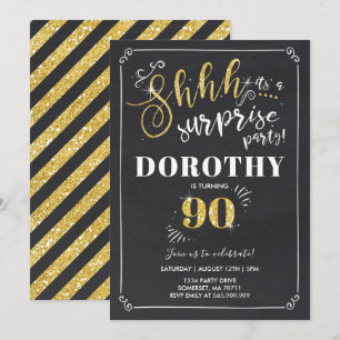 Surprise 90th Birthday Invitation Vintage Surprise