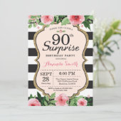 Surprise 90th Birthday Invitation Women Floral (Standing Front)