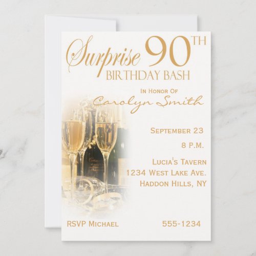 Surprise 90th Birthday Party Invitations