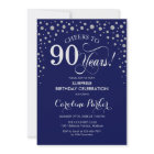 Surprise 90th Birthday Party - Navy Silver