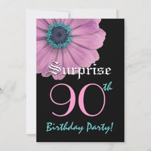 SURPRISE 90th Birthday Template Pink Daisy