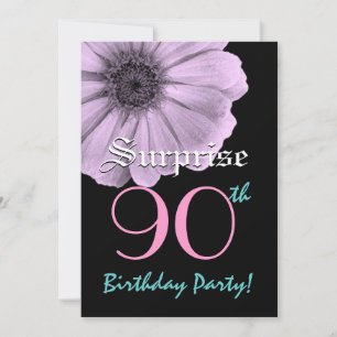 SURPRISE 90th Birthday Template Purple Daisy