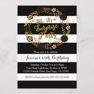 Surprise Adult Gold Birthday Party Invitation
