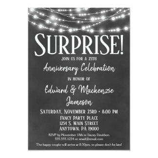 Surprise Anniversary Party Invitation Chalkboard