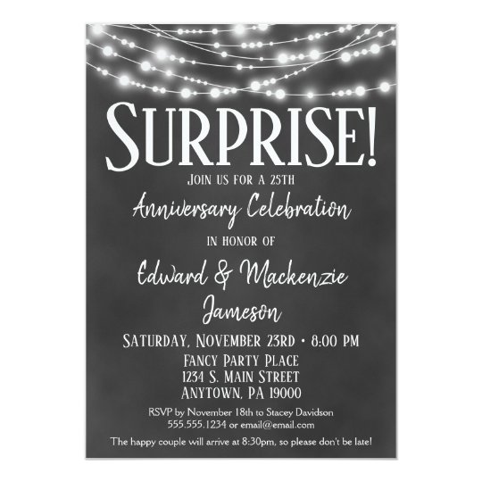 surprise anniversary party invitation chalkboard zazzle com