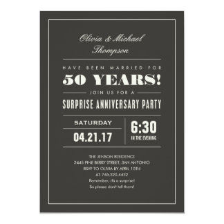 Surprise Anniversary Party Invitations - Big Type