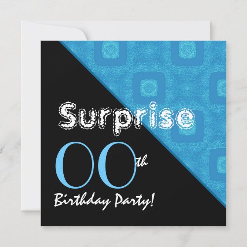 SURPRISE Any Year Birthday Blue Diamonds G30 Personalized Invites
