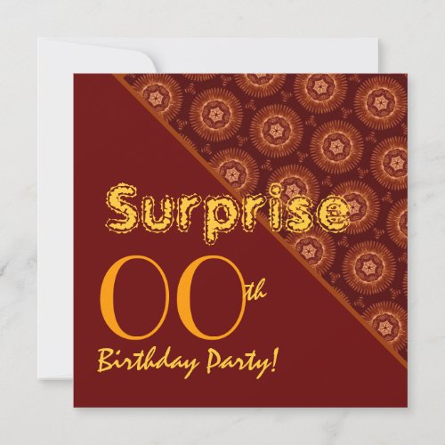 SURPRISE Any Year Birthday Gold Sienna Suns G37 Invite