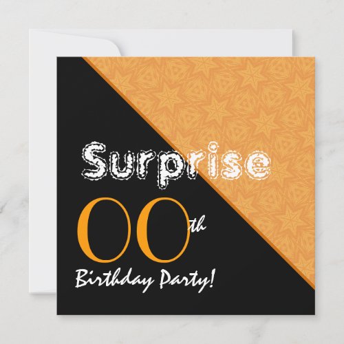 SURPRISE Any Year Birthday Gold Stars G31 Custom Invite