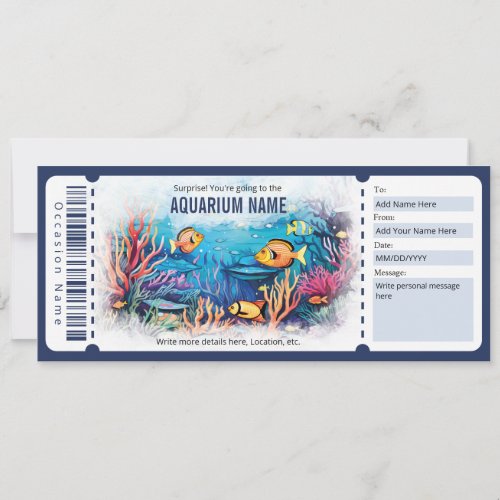 Surprise Aquarium Gift Voucher Invitation
