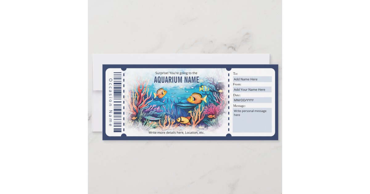 Surprise Aquarium Gift Voucher Invitation Zazzle