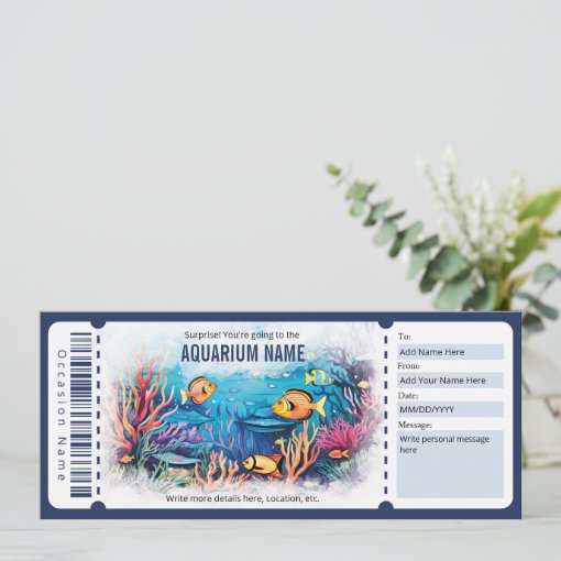 Surprise Aquarium Gift Voucher Invitation | Zazzle