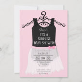 Surprise Baby Shower Ballerina Pink Invitation (Front)