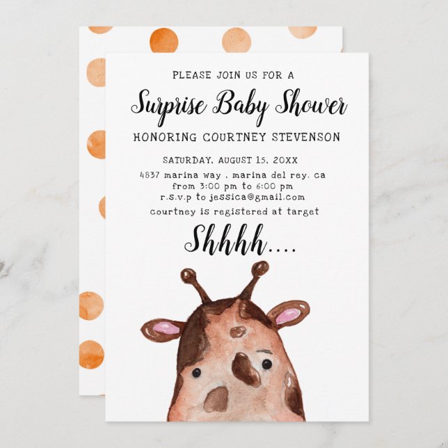 Surprise Baby Shower Invitation (Front/Back)